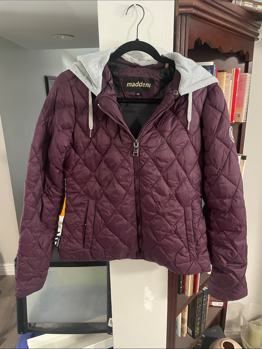 Madden Quilted Hooded Puffer Jacket - Plum
